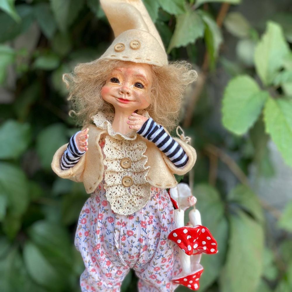 Handmade doll Forest with mushroom leg 20326-bila-raisa photo