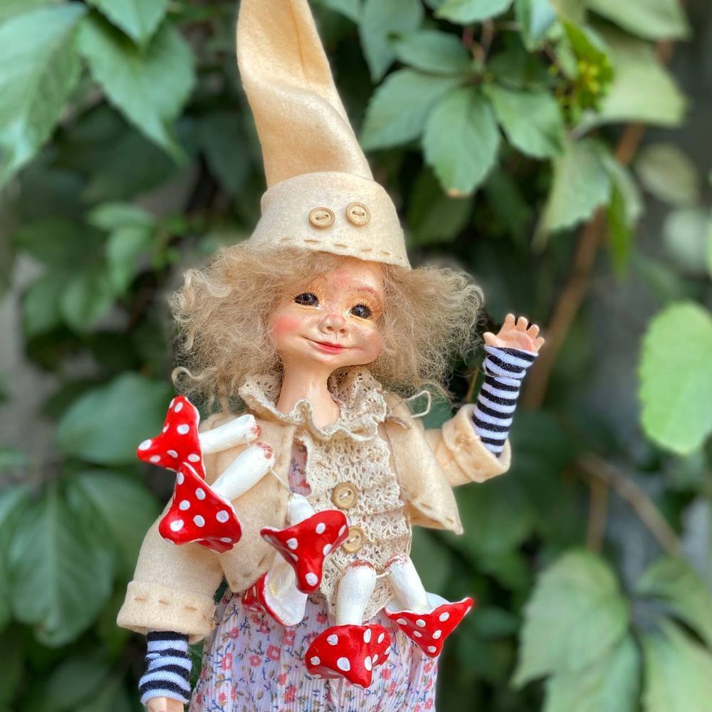 Handmade doll Forest with mushroom leg 20326-bila-raisa photo