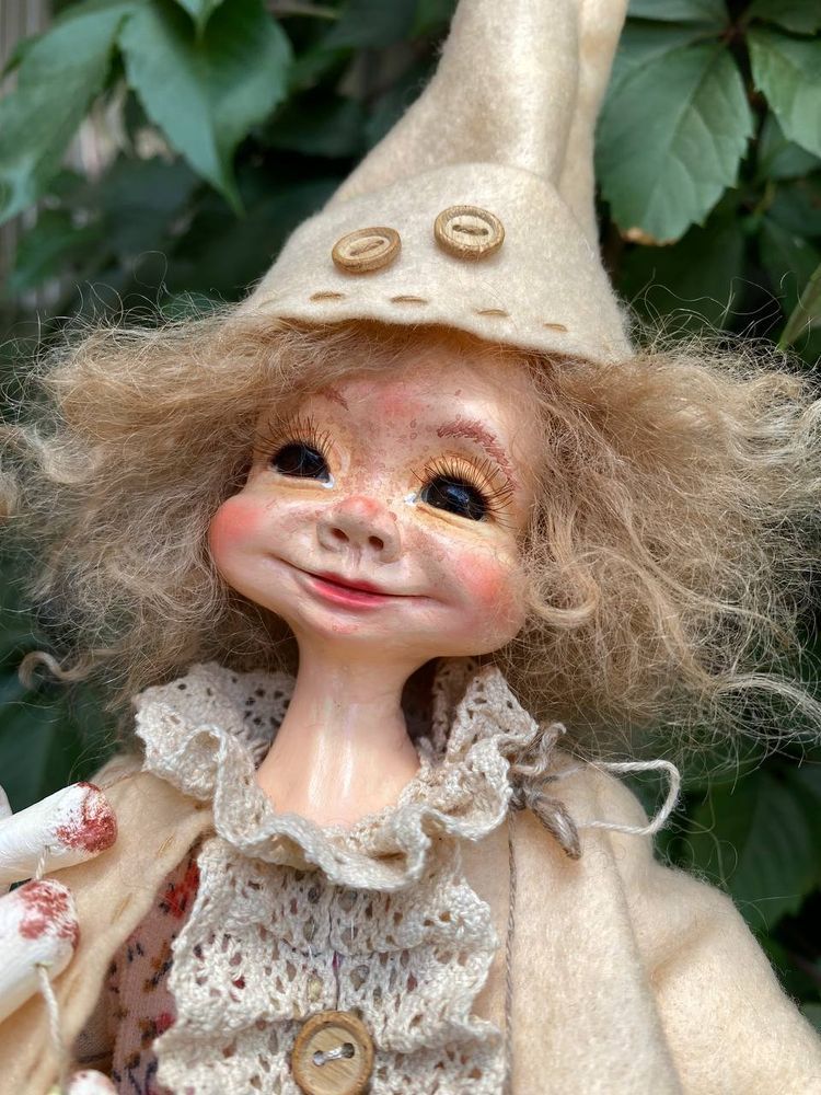 Handmade doll Forest with mushroom leg 20326-bila-raisa photo