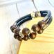 Men's double bracelet skull biker and rock style SL leather 23967-sl-leather photo 1