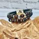 Men's double bracelet skull biker and rock style SL leather 23967-sl-leather photo 2