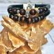 Men's double bracelet skull biker and rock style SL leather 23967-sl-leather photo 4