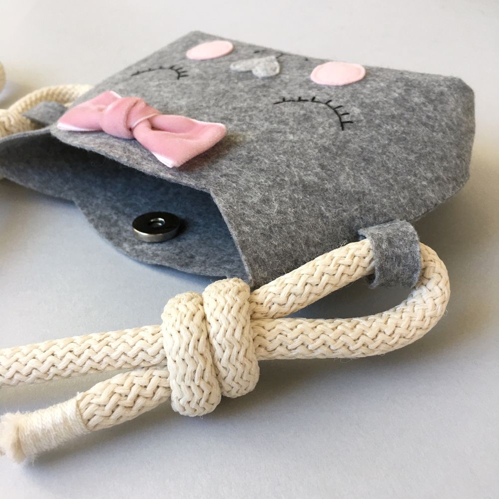 Children's handbag "Cat", color Gray melange 11357-gray-mimiami photo