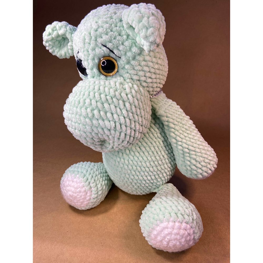 Plush toy Hippo, light green color, size 48*28*20 cm 11243-toypab photo