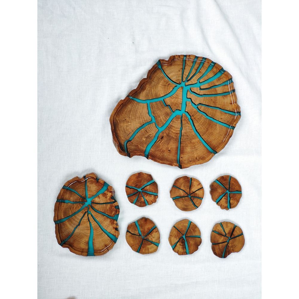 Sliced tray natural wood handmade NATURAL series DEEPWOOD 20 cm 12912-20-deepwood photo