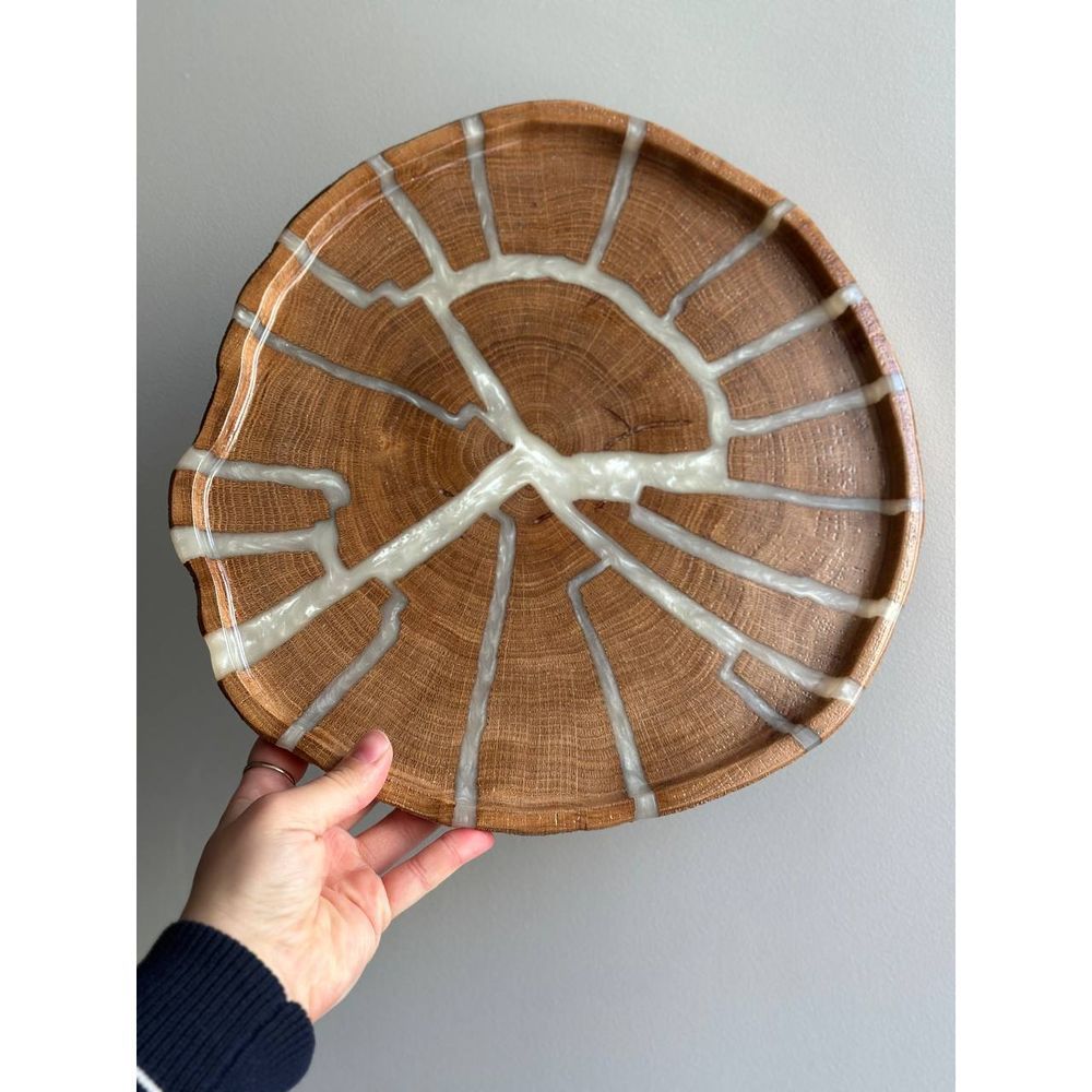 Sliced tray natural wood handmade NATURAL series DEEPWOOD 20 cm 12912-20-deepwood photo