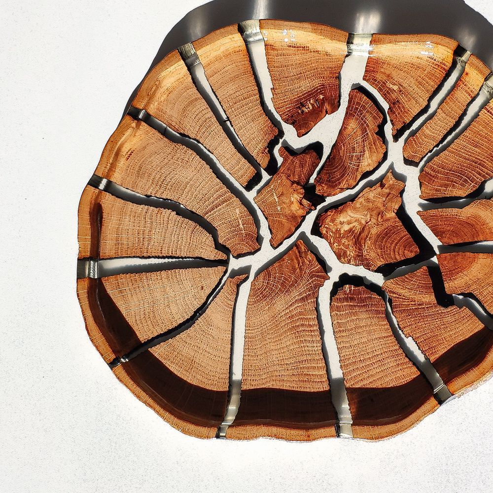 Sliced tray natural wood handmade NATURAL series DEEPWOOD 20 cm 12912-20-deepwood photo