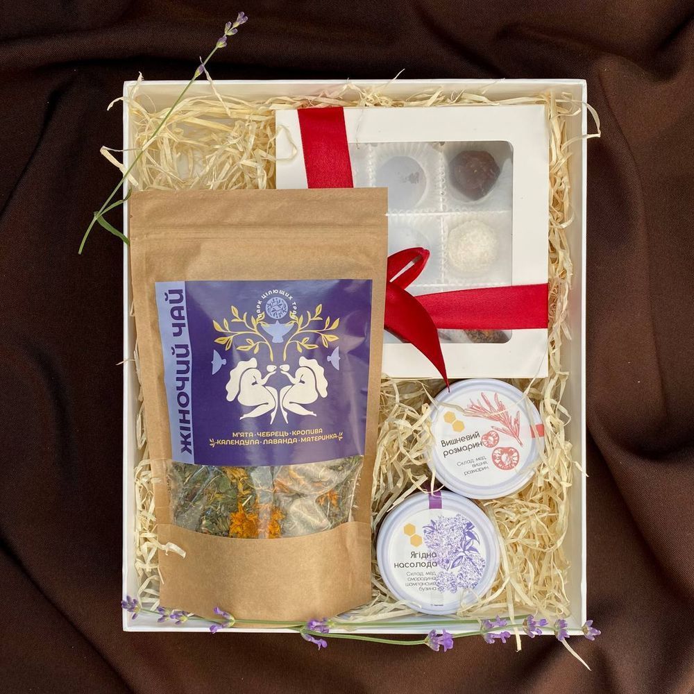 Gift for girl or woman for holiday made of honey and tea candies 16051-itskraft photo