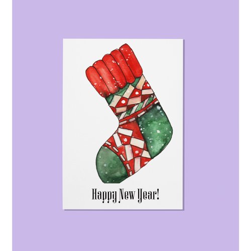 Postcard New-Year D3, size 10x15 cm 11042-darvin photo