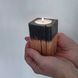 Square candlestick, natural wood, handmade, NATURAL series, DEEPWOOD, 2 cm 12887-2-deepwood photo 3