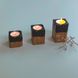 Square candlestick, natural wood, handmade, NATURAL series, DEEPWOOD, 2 cm 12887-2-deepwood photo 2