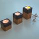 Square candlestick, natural wood, handmade, NATURAL series, DEEPWOOD, 2 cm 12887-2-deepwood photo 4