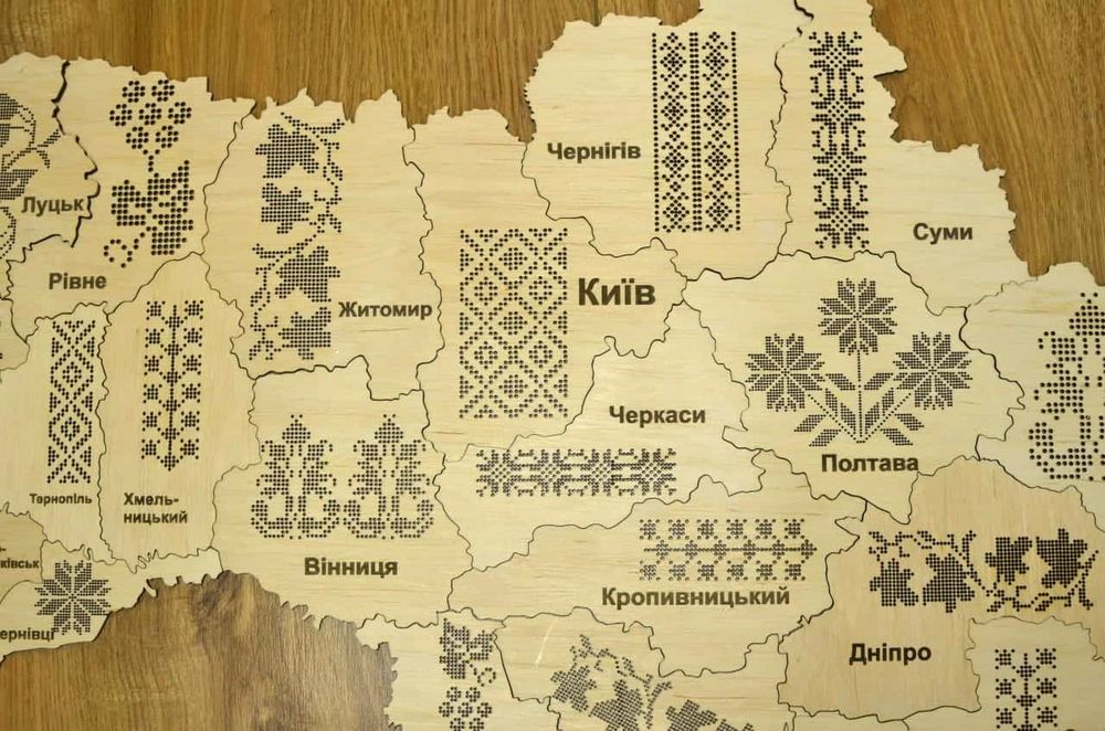 Puzzle map of Ukraine for embroidery from WoodLike 3103 photo