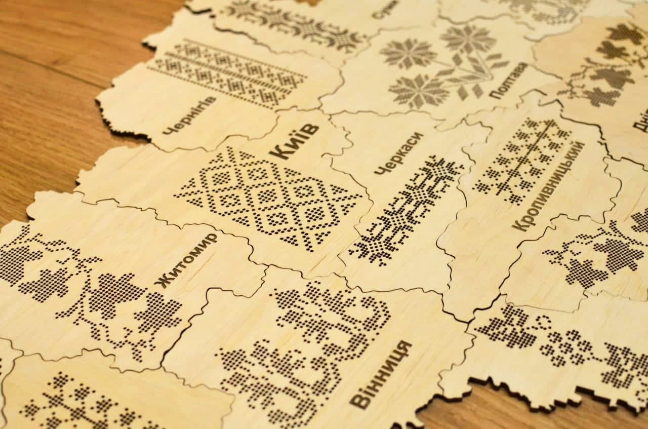 Пазл-мапа України під вишивку WoodLike