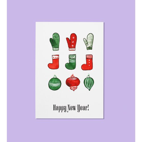 Postcard New-Year D4, size 10x15 cm 11043-darvin photo