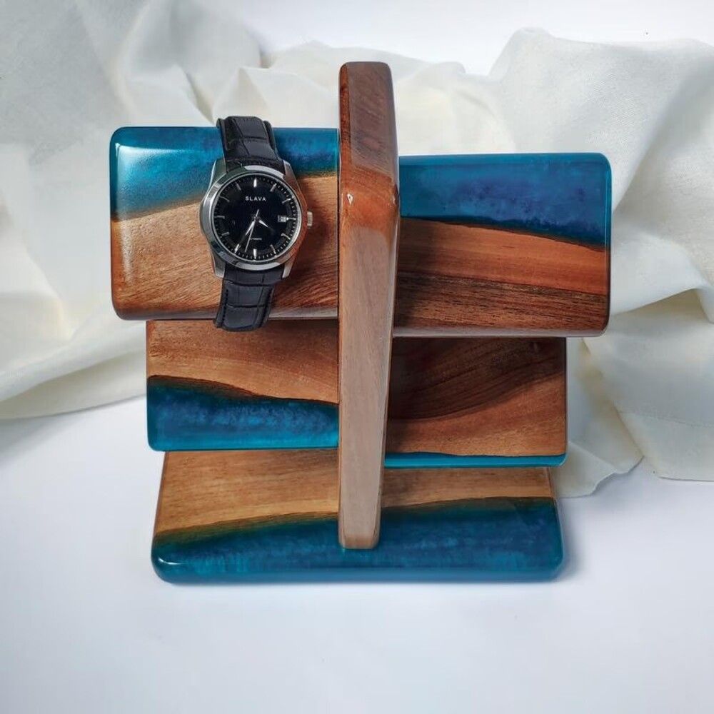 Stand for watches, for 4/6 watches, natural wood, handmade, NATURAL series, DEEPWOOD, 27x18x9 cm 12889-27x18x9-deepwood photo