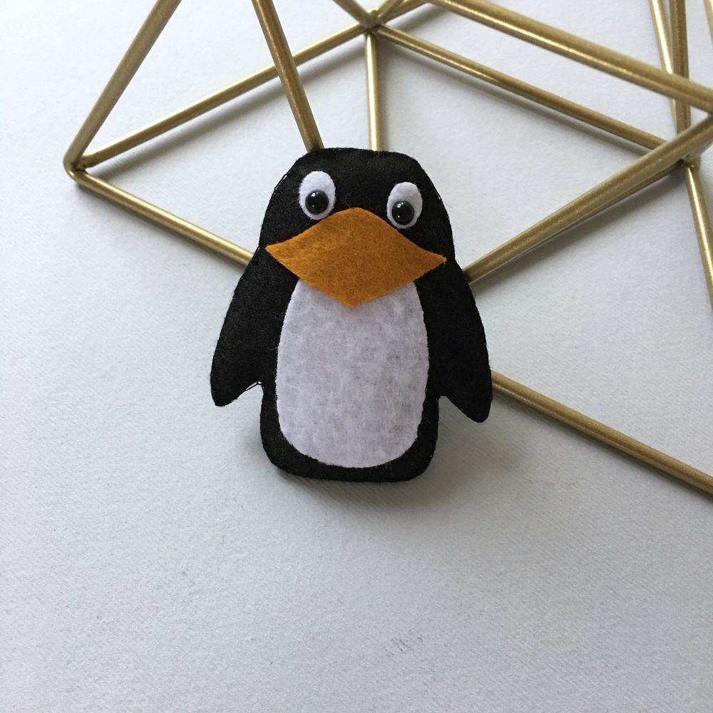 Брошка "Пінгвінчик", колір чорний 17202-mimiami фото