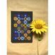 Notebook with embroidery black Blue-yellow roses ruler 17x24.5 cm 80 sheets Yaryna Chorna 10142-yach photo 1