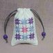 Baby keepsake storage bag (embroidery of pink and purple gamut, ivory linen) 17703-kaita photo 1