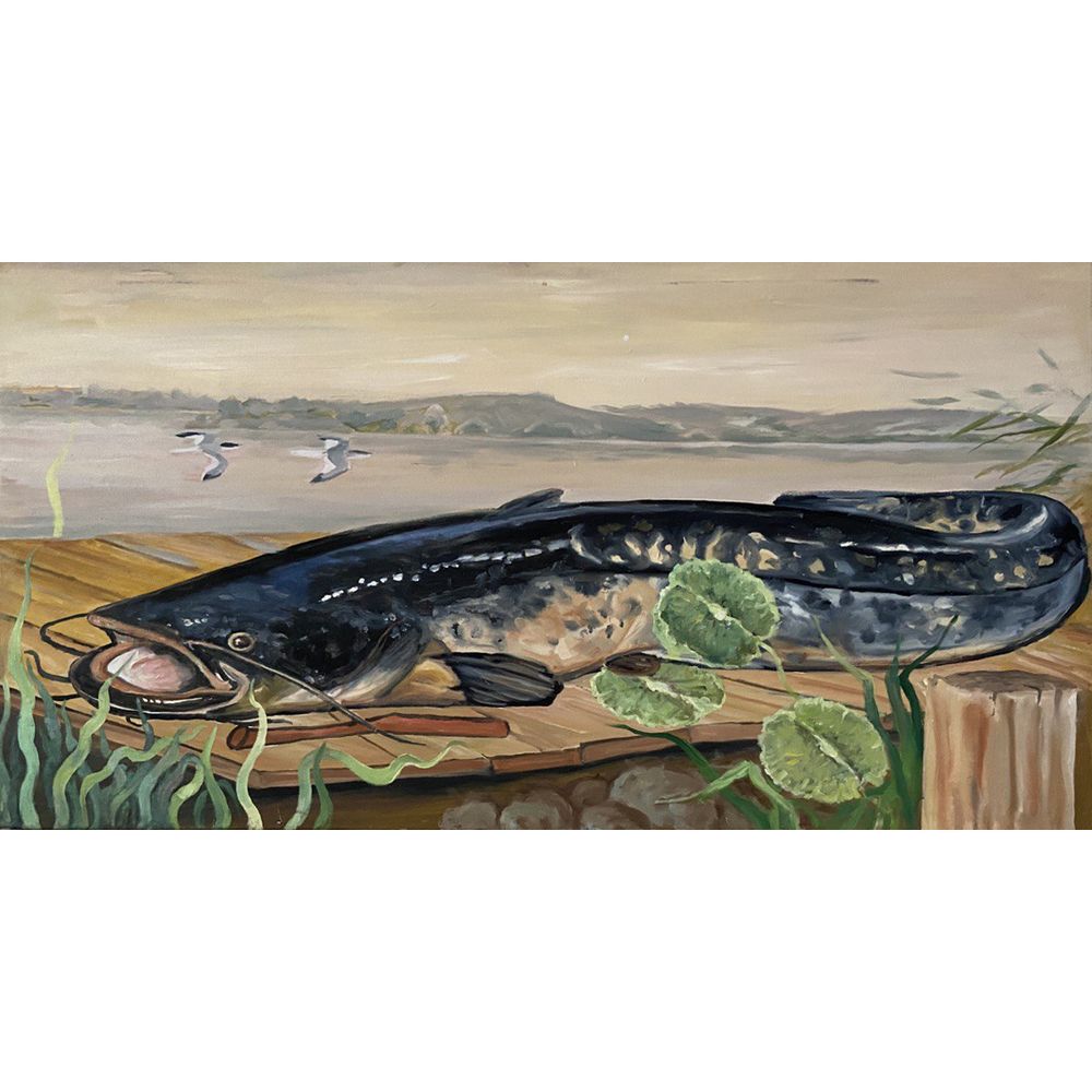 Painting "Catfish", Anatoly Kyrylenko, Halyna Kyrylenko, canvas, oil, 2021 10242-KyryA photo