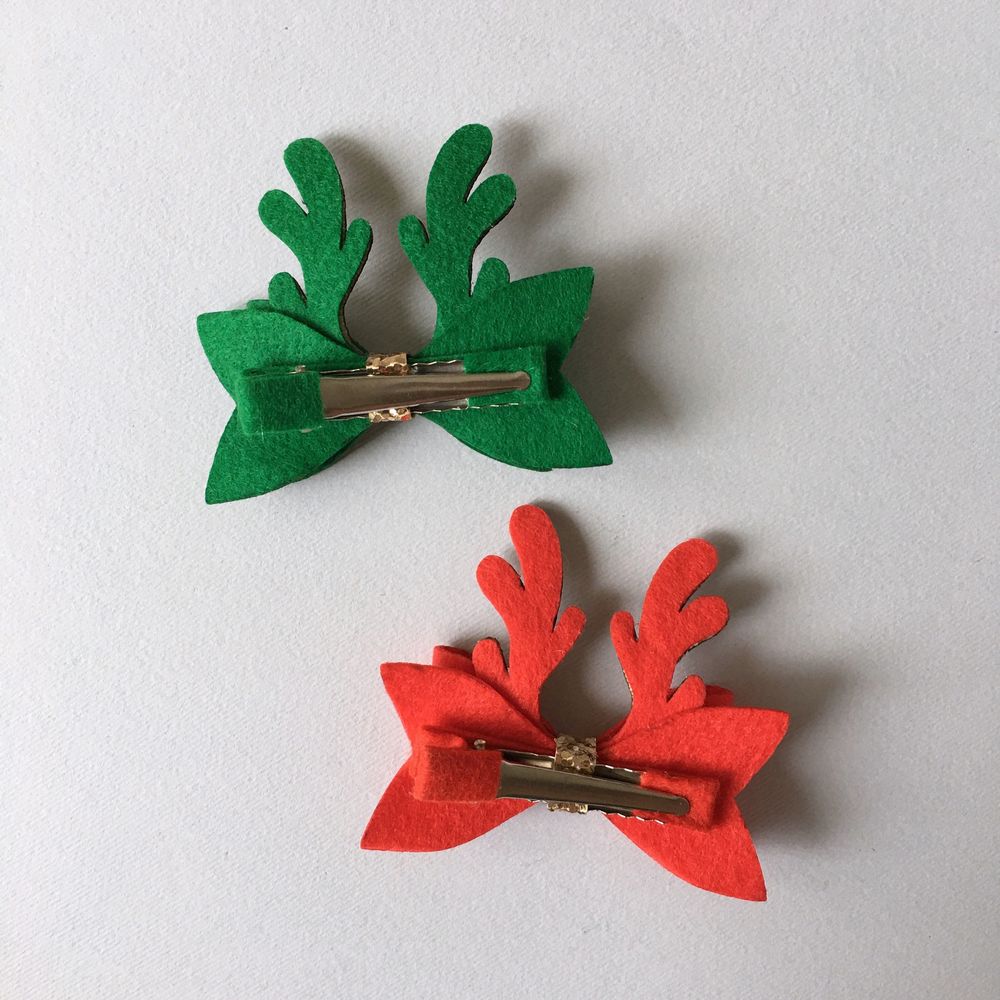 Hairpin "Bow with horns", color green, red 17203-mimiami photo