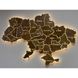 Дерев'яна мапа України на стіну, колір дуб, 90х60 см, з підсвіткою, в картонній коробці 10073-dub-90x60-factura фото