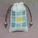 Baby keepsake storage bag (turquoise gamut embroidery, ivory linen) 17704-kaita photo 1