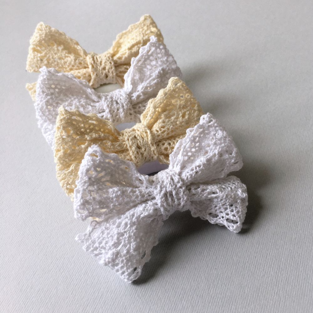 Scrunchy "Bow made of natural lace", color Ivory 11351-ivory-mimiami photo