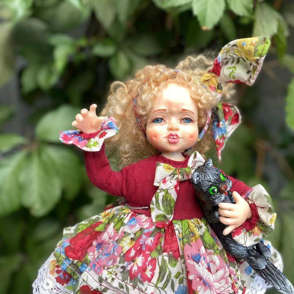 Handmade doll "Maryka with a cat" 20331-bila-raisa photo