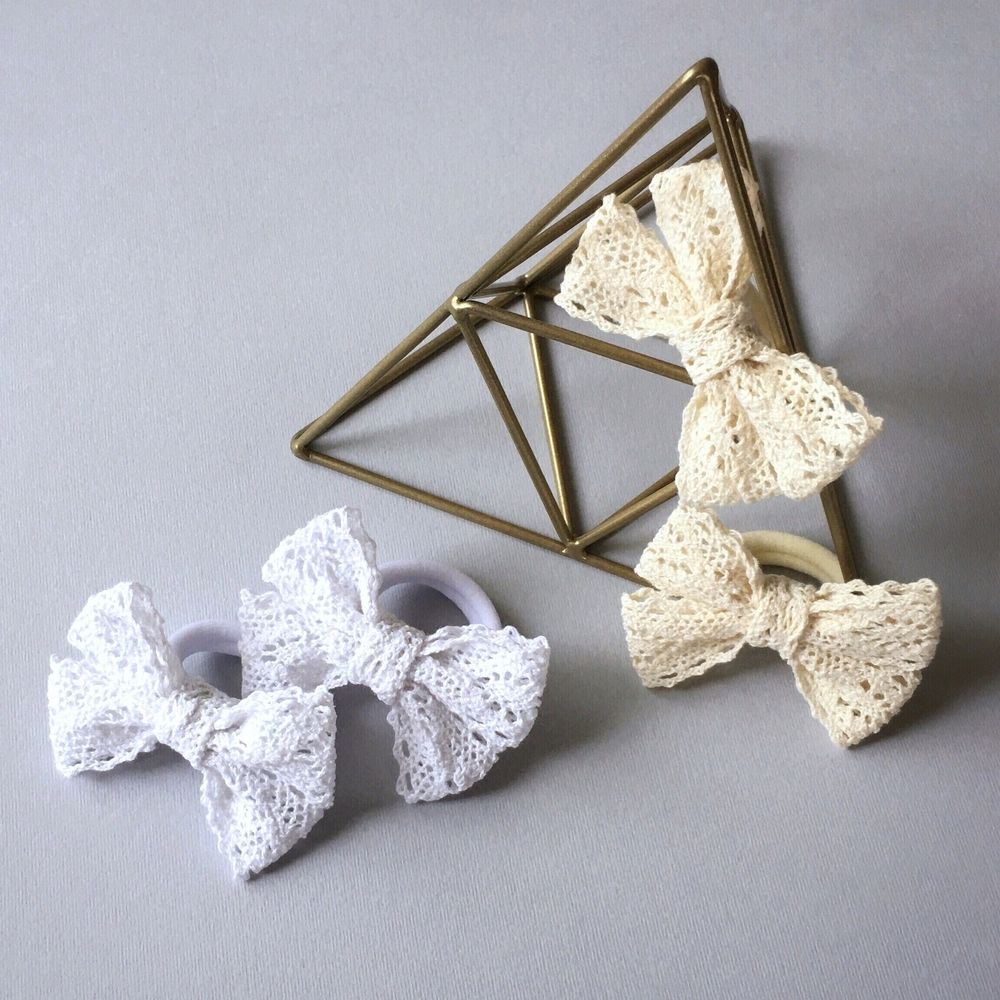 Scrunchy "Bow made of natural lace", color Ivory 11351-ivory-mimiami photo