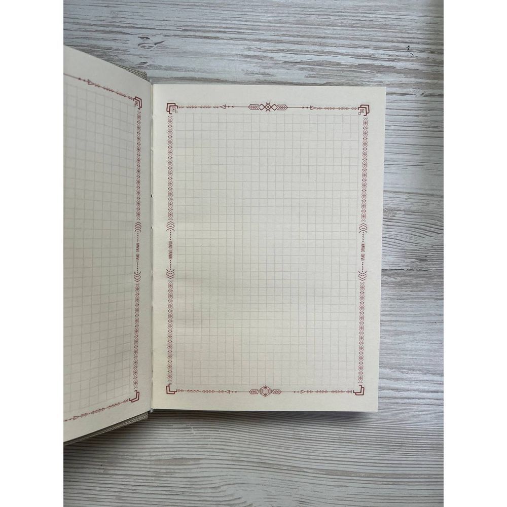 Notebook with embroidery light Yellow-blue roses checkered pattern 15x21.5 cm 160 sheets Yaryna Chorna 10144-yach photo