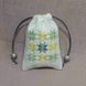 Baby keepsake storage bag (yellow-green embroidery, ivory linen) 17705-kaita photo 1