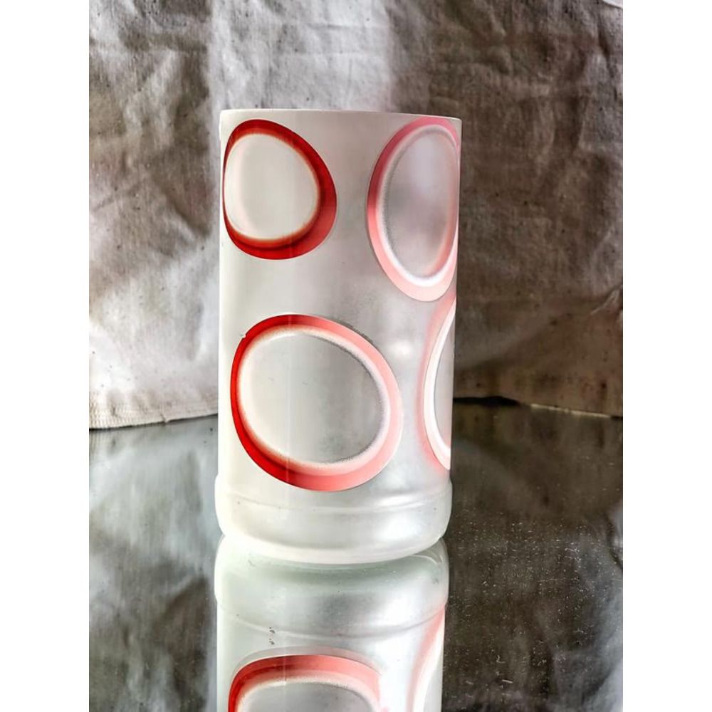 Прозора ваза з різнокольоровими бульбашками з використаної та врятованої скляної пляшки 17250-lay-bottle фото