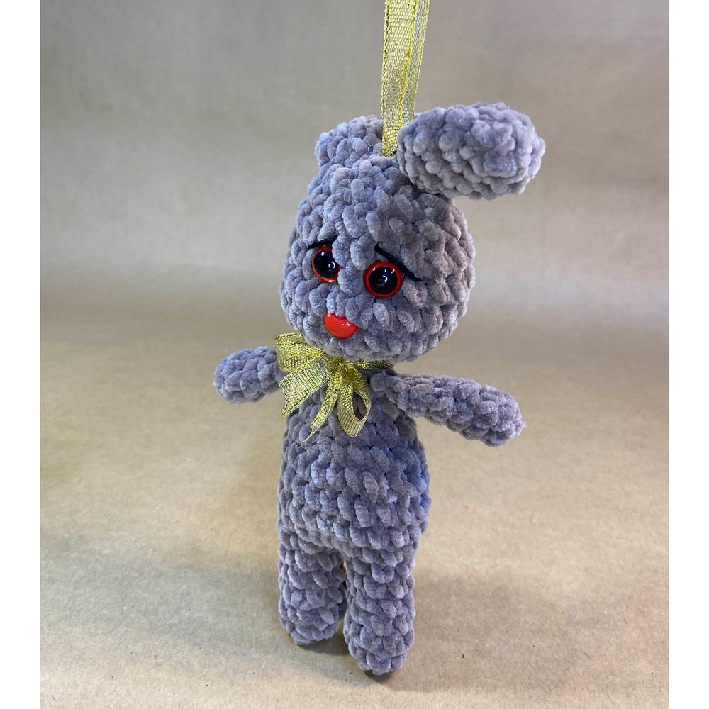 Keychain-toy plush Bunny, mocha color, size 23*9*5 cm 11248-toypab photo