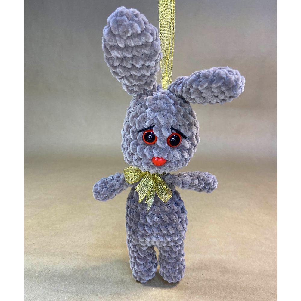 Keychain-toy plush Bunny, mocha color, size 23*9*5 cm 11248-toypab photo