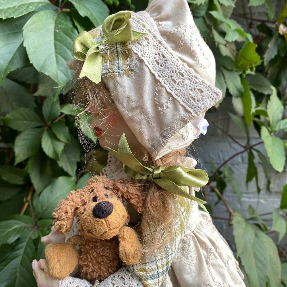 Handmade doll "Lesya with a dog" 20332-bila-raisa photo