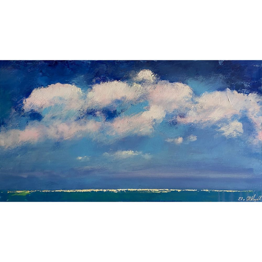 Painting "Sea of Azov", Natalia Korobova, canvas, oil, 50x90, 2022 10244-KoroN photo