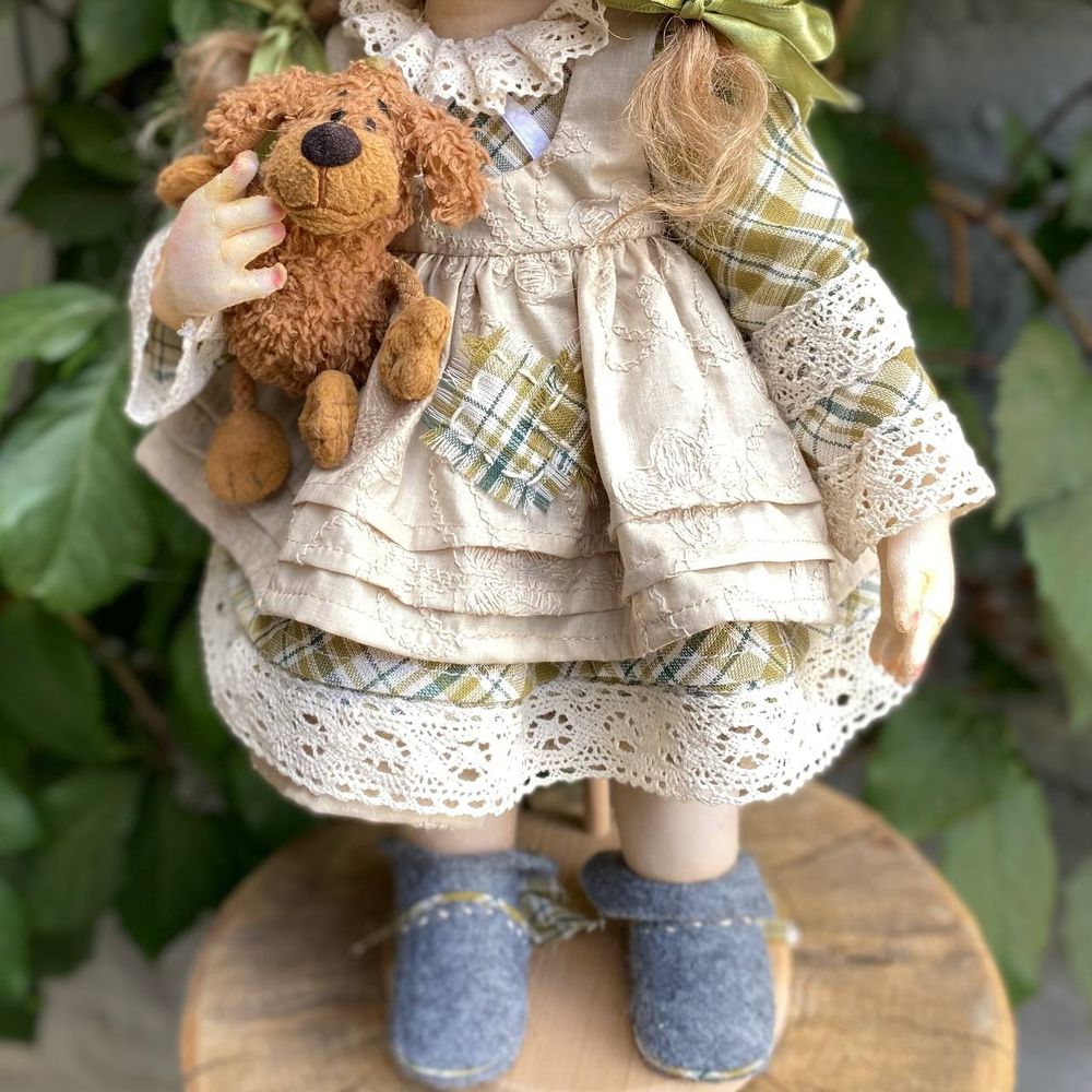 Handmade doll "Lesya with a dog" 20332-bila-raisa photo