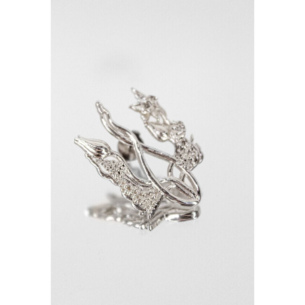 Брошка "Квітучий тризуб" (срібний з родієм) 13350-nigramadr фото