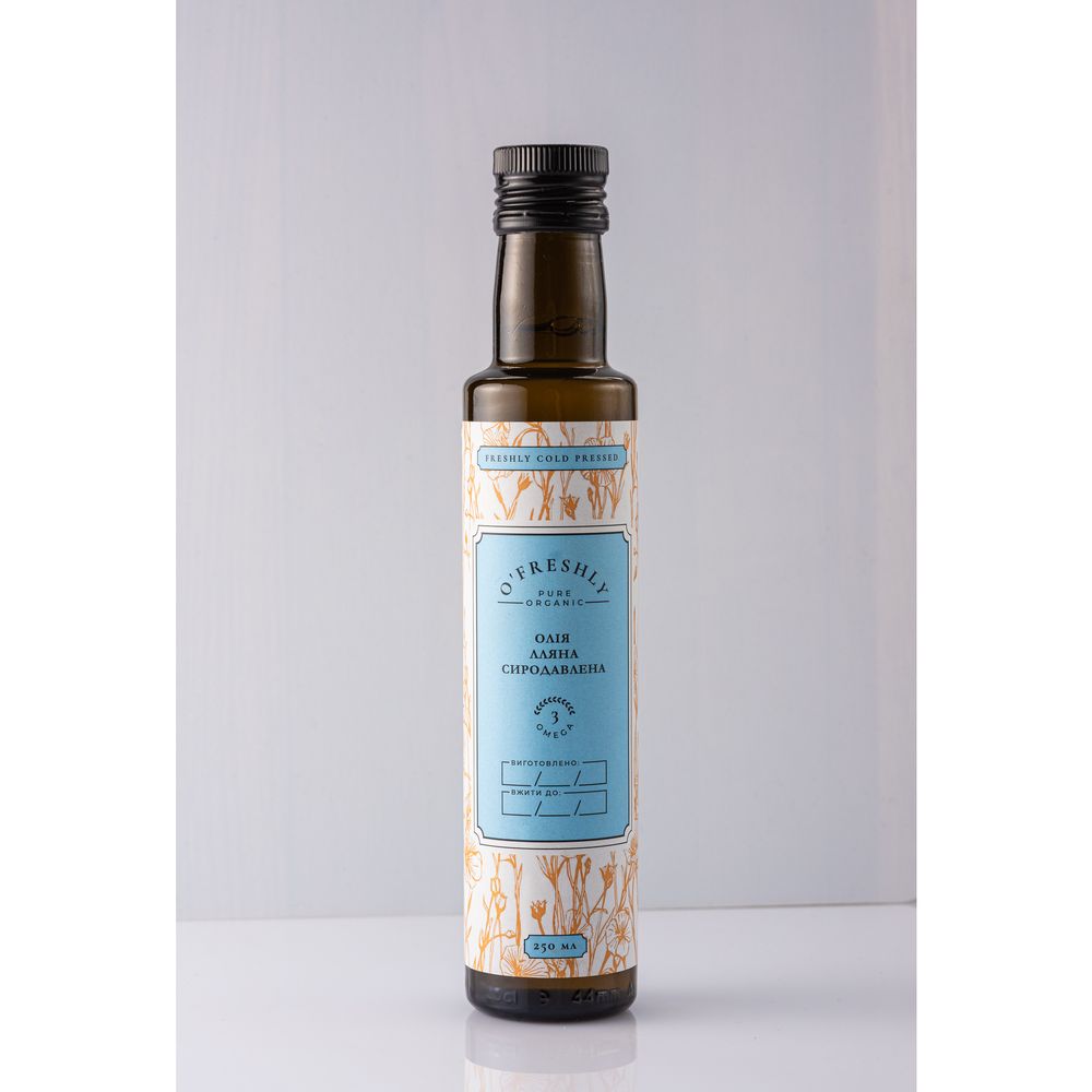 Unrefined cold-pressed linseed oil, 250 ml 11310-250ml-ofreshly photo