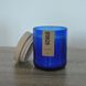 Candle from used and salvaged glass bottle, size L 10066-l-blue-none-uzsklo photo 3