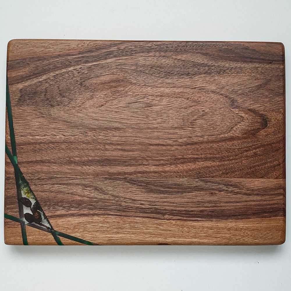 Kitchen board, natural wood, handmade, PLANTS series, DEEPWOOD, 23x32 cm 12892-23x32-deepwood photo