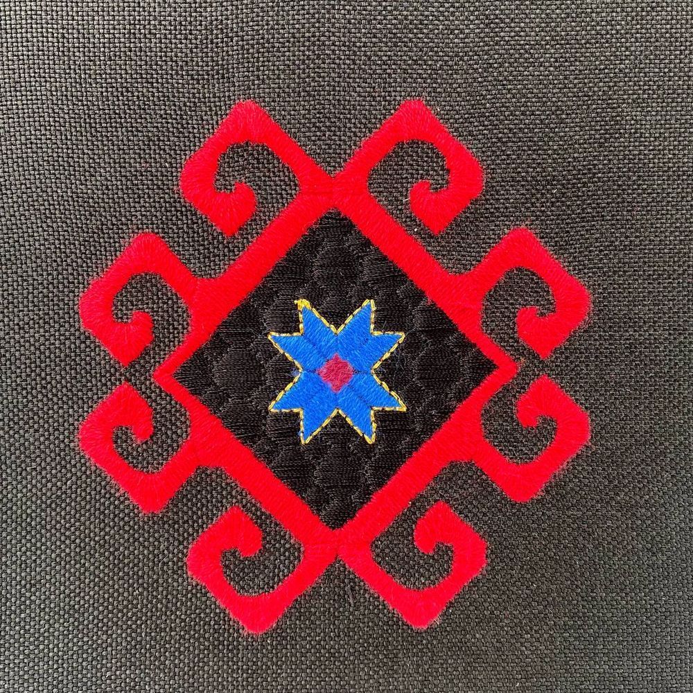 Notebook with embroidery black Red amulet rose in a line 22x15 cm 80 sheets Yaryna Chorna 10145-yach-linija photo