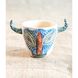 Чашка з ручним розписом і рогами Тур синьо-зелений, 300 мл, Кентавріда + Keramira 13987-keramira фото 4
