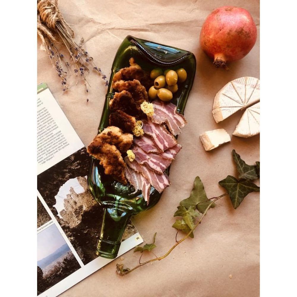 Becherovka bottle plate nice serving of appetizers gift idea for cheese and wine lovers Lay Bottle 17259-lay-bottle photo