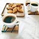 Square cup stand natural wood handmade LINES series DEEPWOOD 10x10 cm 12897-10x10-deepwood photo 6