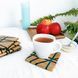 Square cup stand natural wood handmade LINES series DEEPWOOD 10x10 cm 12897-10x10-deepwood photo 1