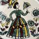 Medium handmade ceramic platterbowl Bar style with Young Lady and Parasol motif Ceramics of Podillia 24163-keram-pod photo 2