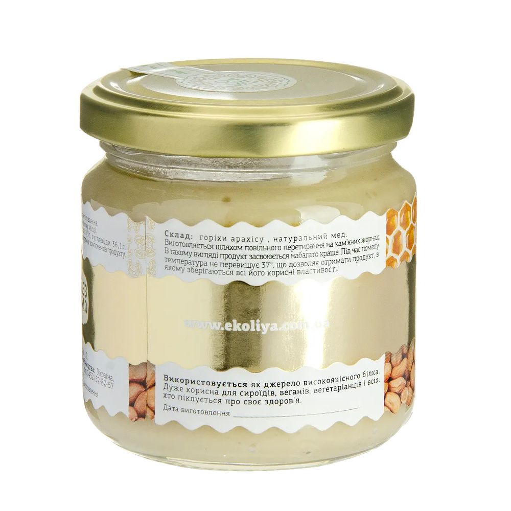 Паста арахісова з медом 200 г «ECOLIYA» 18734-ecoliya фото