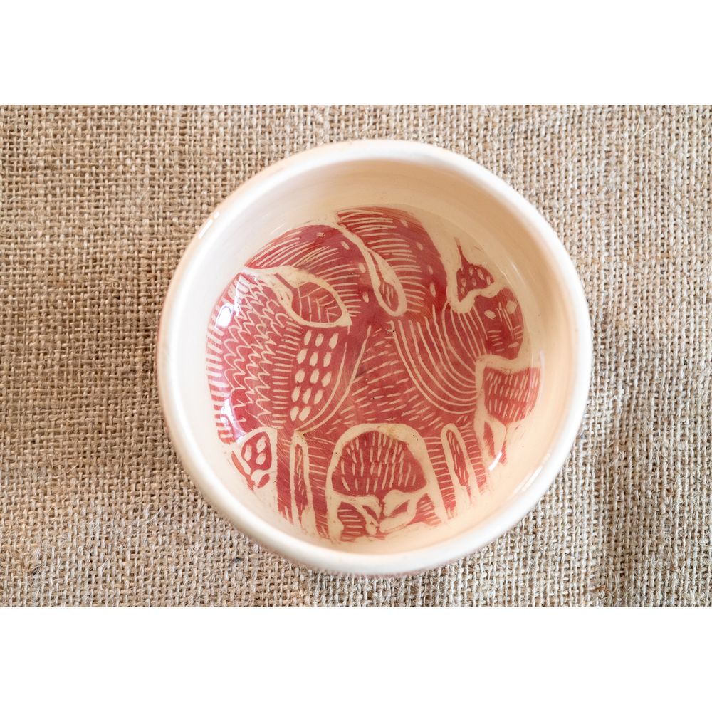 Cup with hand-painted and horns Tur terracotta, 300 ml, Centaurida + Keramira 13989-keramira photo